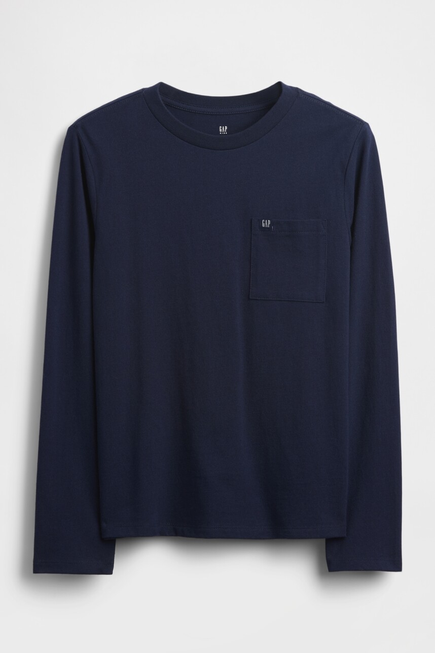 Remera Con Bolsillo Logo Gap Niño Navy Uniform