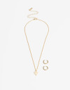 Bijouterie Set Navidad Set De Collar Y Aros Argolla - Dorado