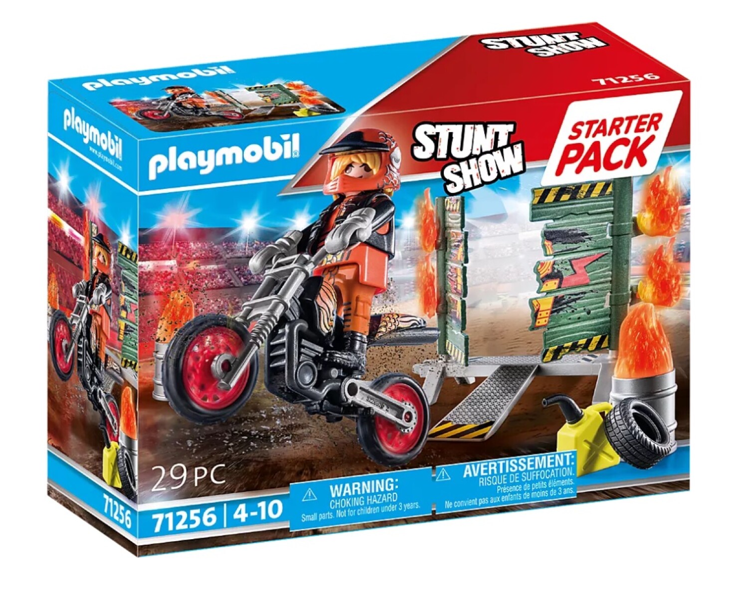 Set Playmobil Moto con Pared de Fuego Starter Pack - 001 