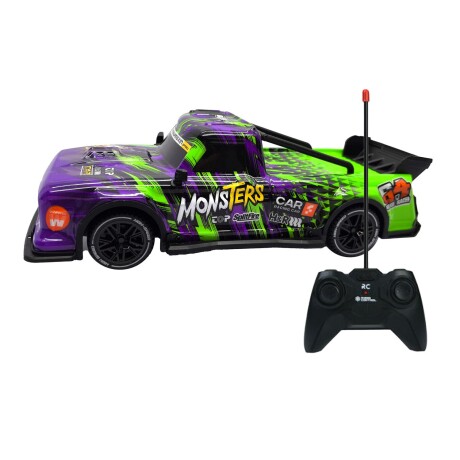 Camioneta Control Remoto RC Monster Torna Alta Vel a Pilas Violeta/verde