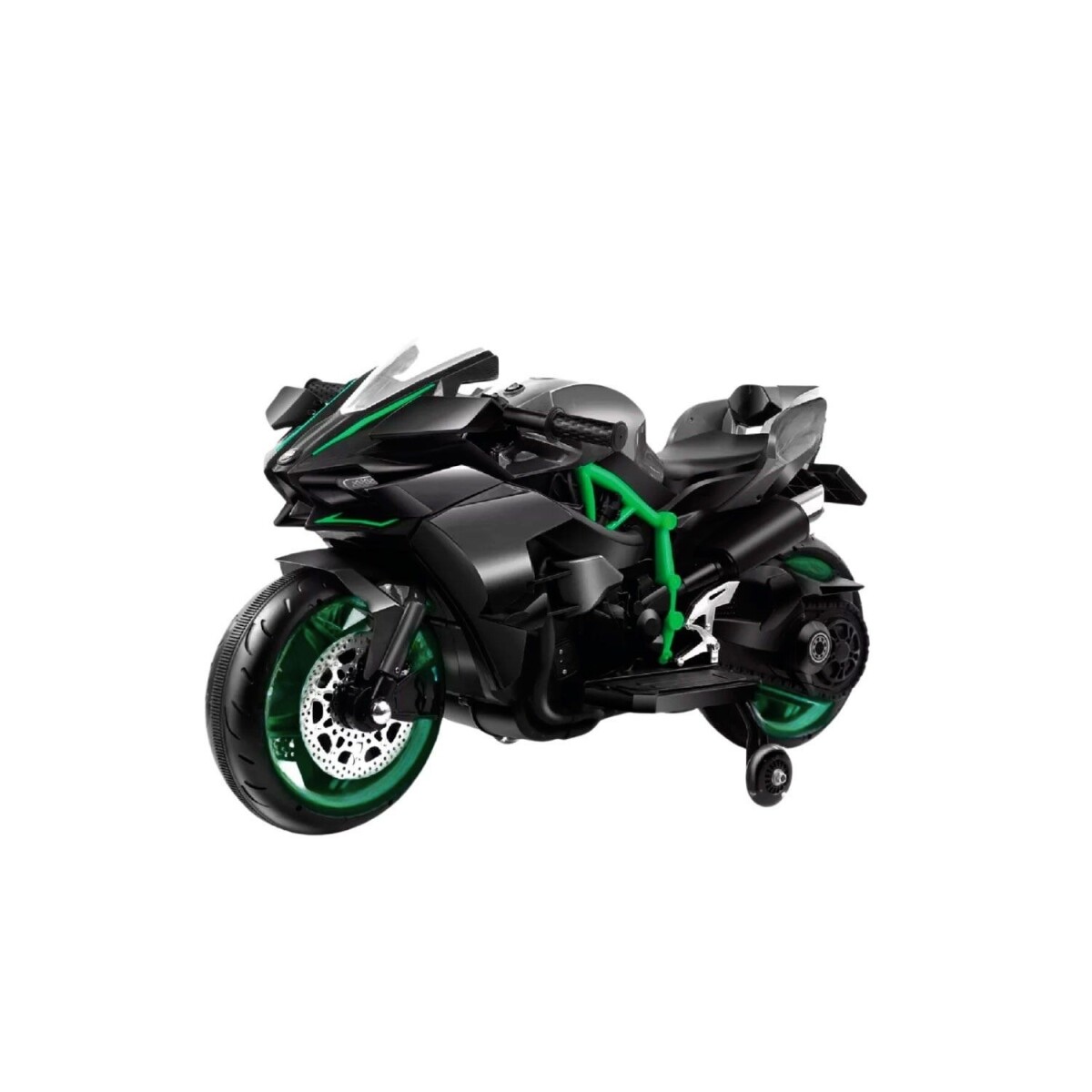 Moto a Batería Barry con ruedas luces música y usb - Negro 