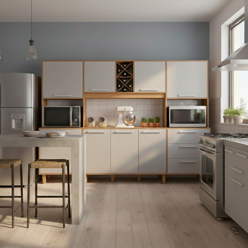 Kit de Cocina - 8 puertas 3 cajones - Apollo Cinamomo/Arena