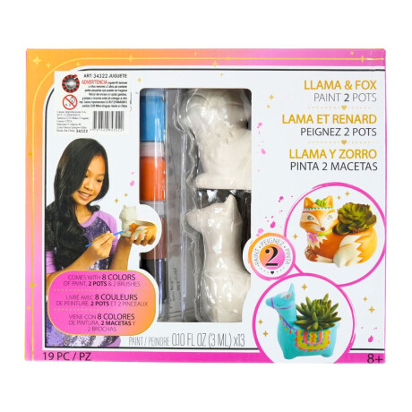Set de 2 macetas de ceramica + kit de pintura Set de 2 macetas de ceramica + kit de pintura