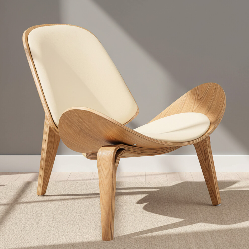 BUTACA NATURAL/BEIGE MADERA SHELL