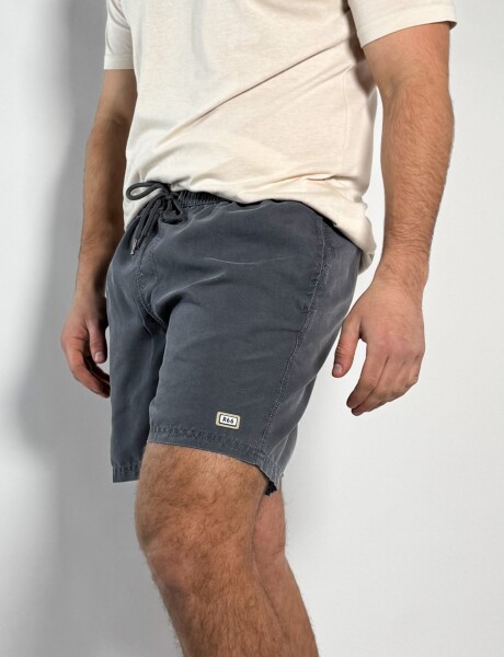 Short de baño liso Acid Wash Avici Gris