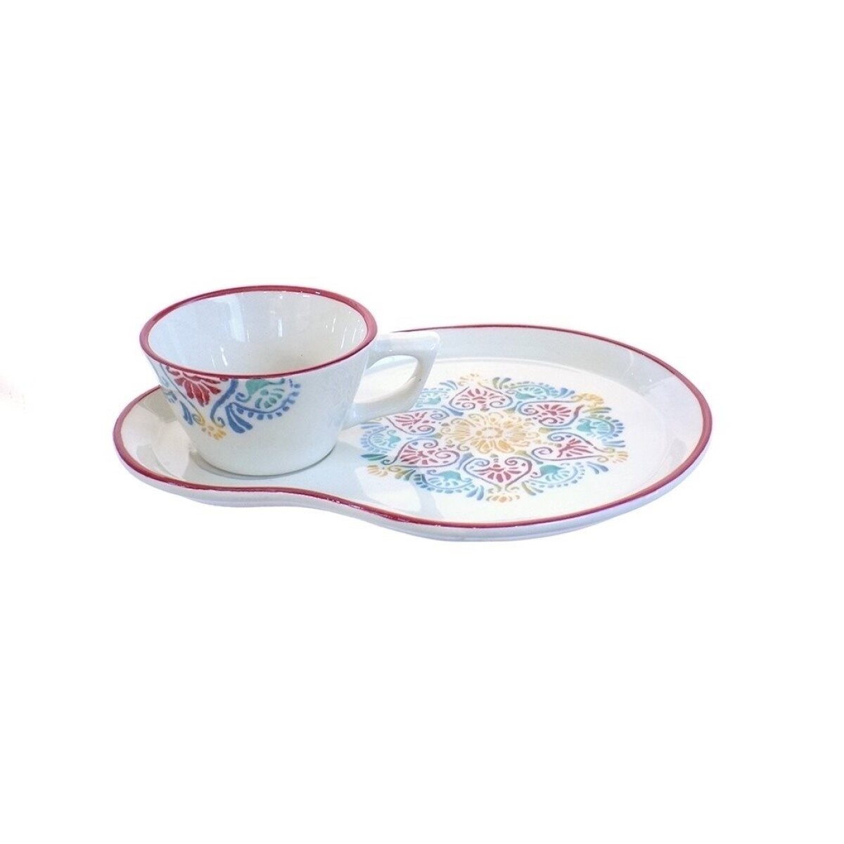 PLATO CON TAZA 26.5x20.5CM RAINBOW 