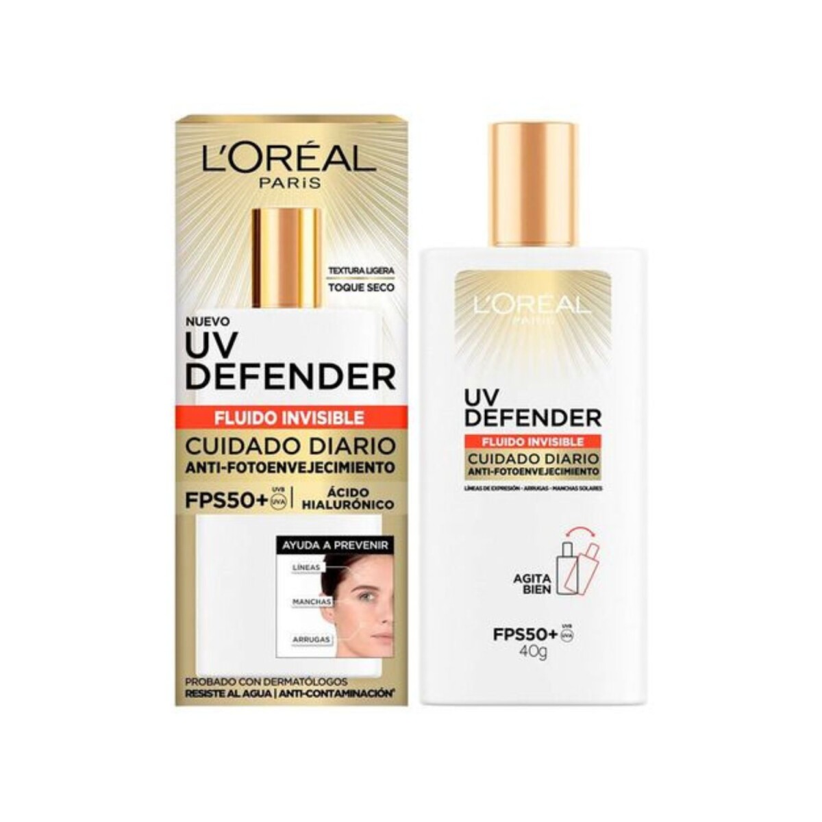 Loreal UV Defender Fluido Protector Solar FPS 50+ 40gr - Invisible 