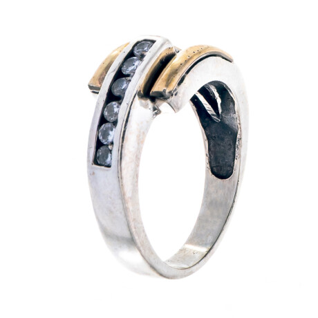 Anillo de plata con double y circonias Anillo de plata con double y circonias