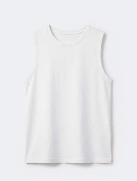 MUSCULOSA BÁSICA MASCULINA  BLANCO