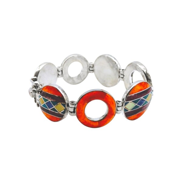 Pulsera Circulo-Plata peruana 950-Piedras varias-PU3008 conpiedra