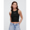 V-SL RIB 2X2 LOGO CROP TANK BLACK