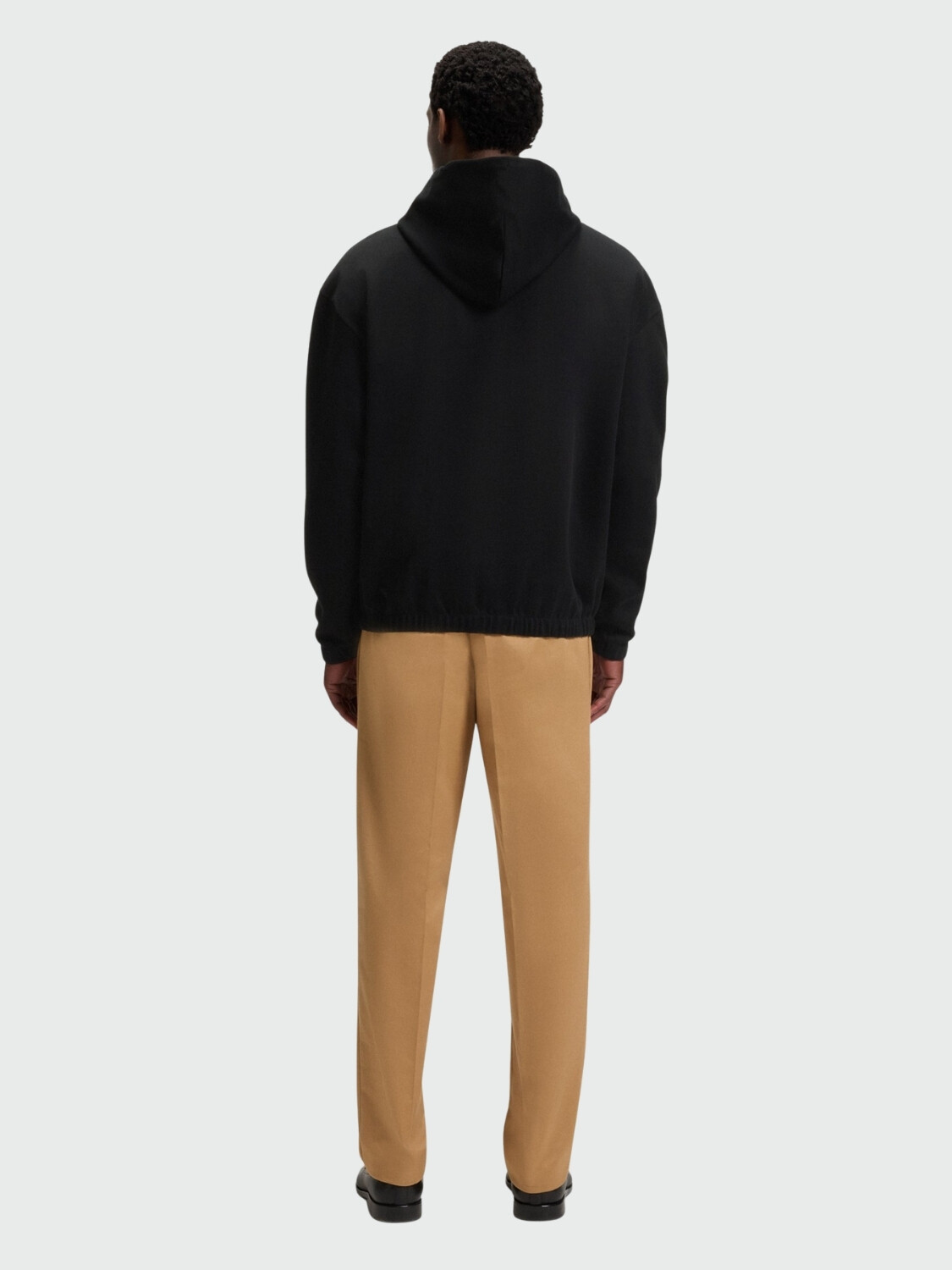 BOSS - Buzo con capucha relaxed fit Blanco Abierto