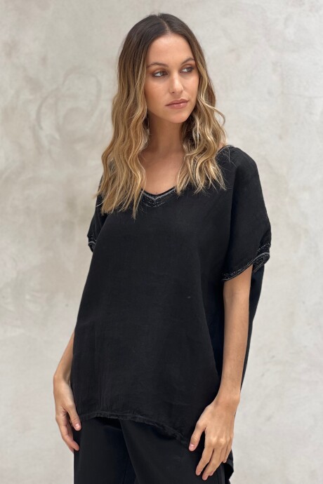 BLUSA GERBERA NEGRO