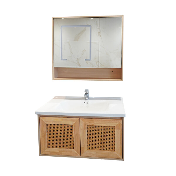 CONJUNTO DE BAÑO HABITARE MODELO LT2005-80M / MUEBLE + BACHA + ESPEJO LED Conjunto De Baño Habitare Modelo Lt2005-80m / Mueble + Bacha + Espejo Led