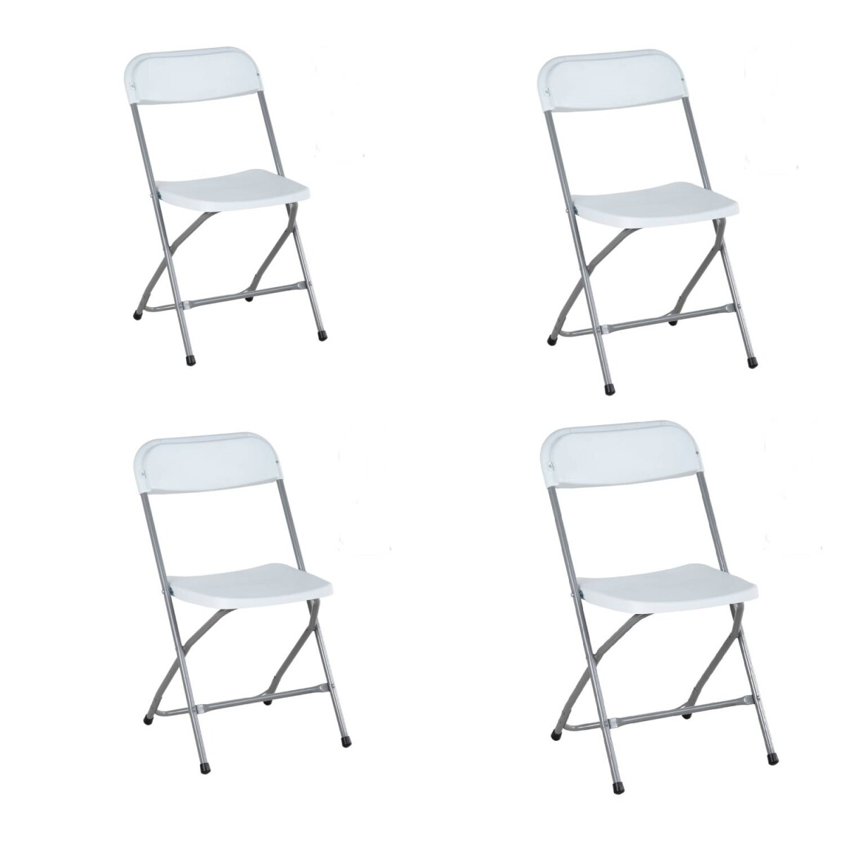 Set por 4 Silla Plastico Reforzada Plegable Eventos Jardin 