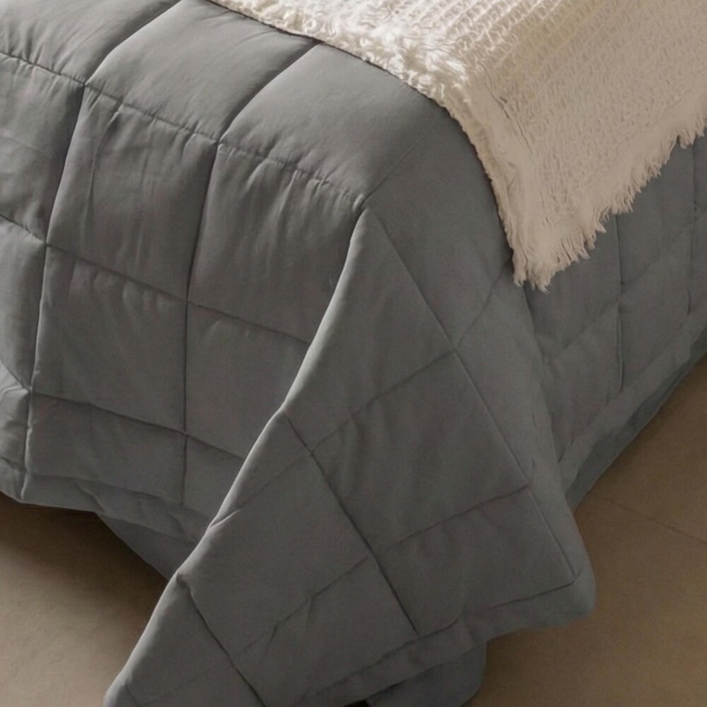 Acolchado mas Fundas Queen - Basic 200 Hilos Gris