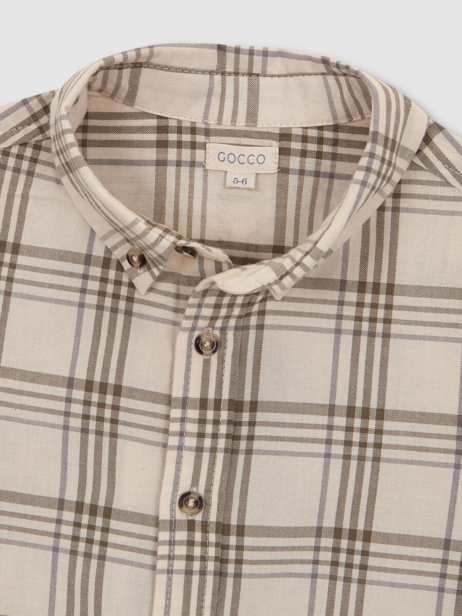 Camisa Cuadros Crudo