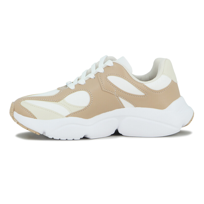 Vizzano Zapato Casual Femenino Acordonado Tres Colores Blanco-beige