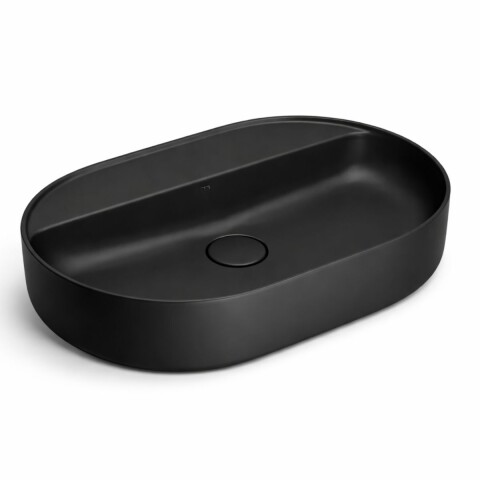 Bacha de apoyo Oval 60x40 cm c/mesa Negro Mate Deca Bacha De Apoyo Oval 60x40 Cm C/mesa Negro Mate Deca