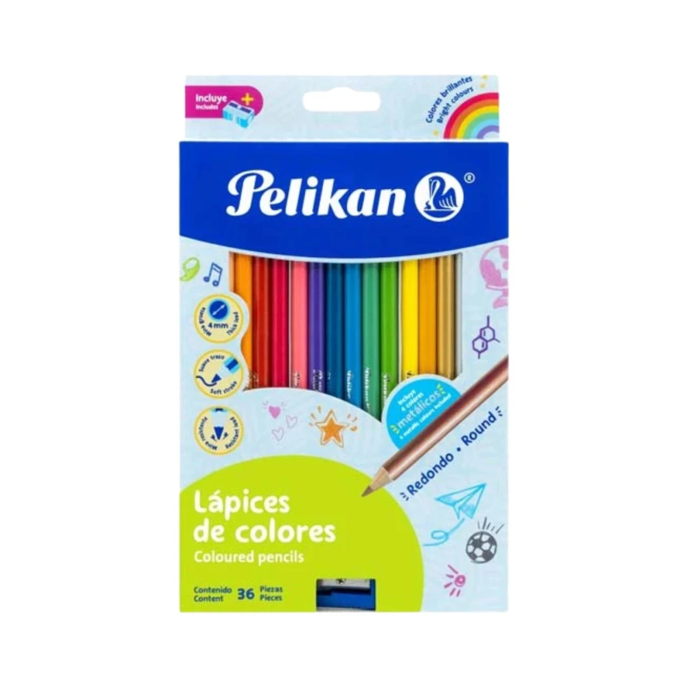 PELIKAN LAPIZ DE COLORES LARGOS (4MM)X36