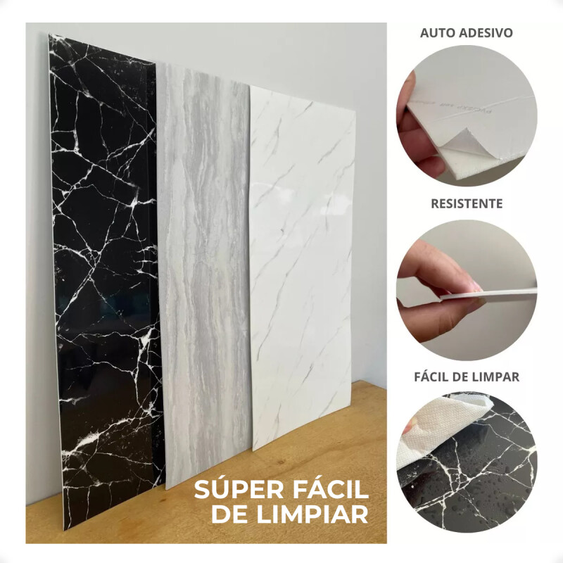 Placas Autoadhesivas para Revestimiento de Pared Simil Marmol JLL-035