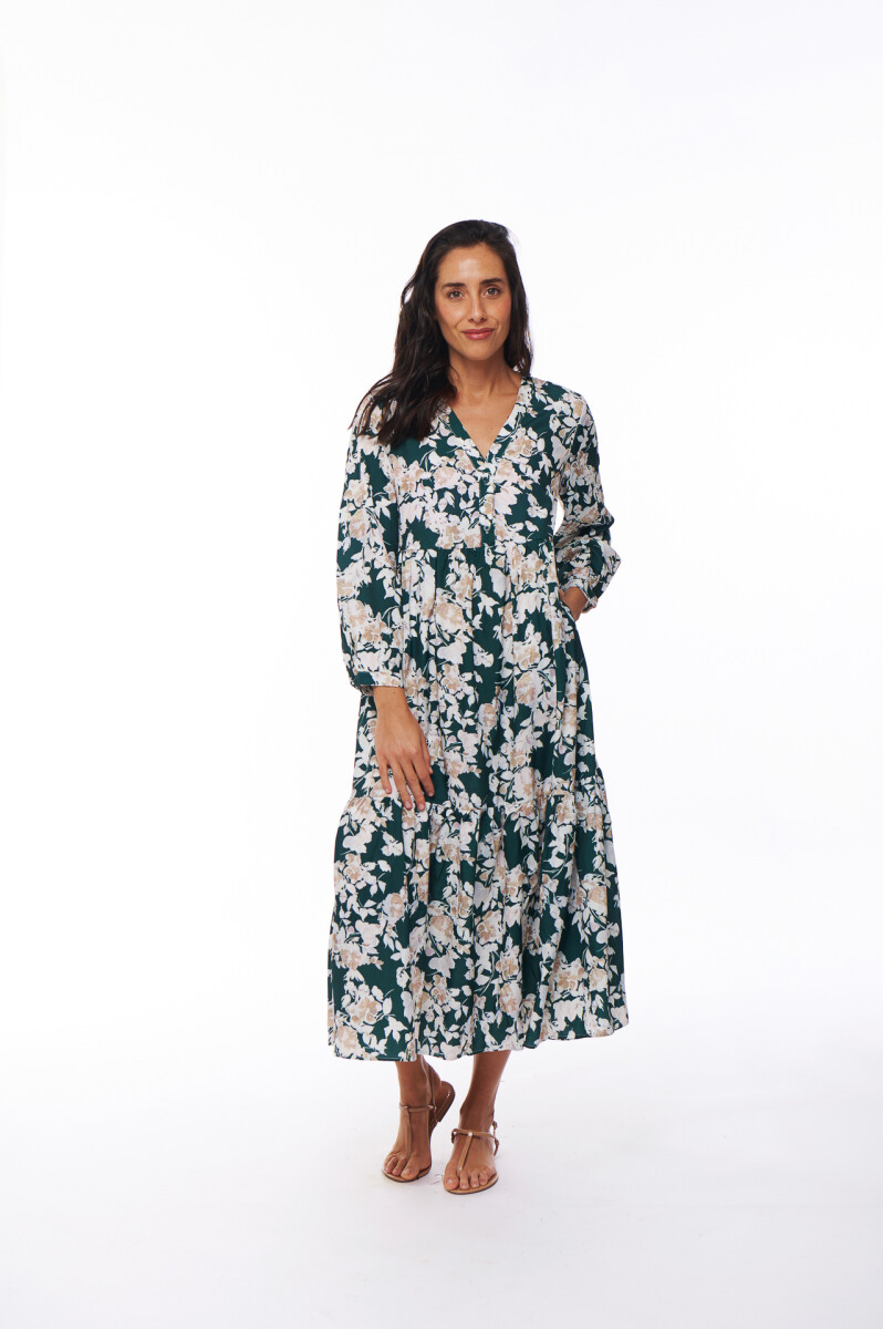 VESTIDO MELANIA - ESTAMPADO VERDE 