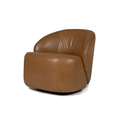 Butaca Zoey Giratoria - Cuero Natural 1016 (Nozes)