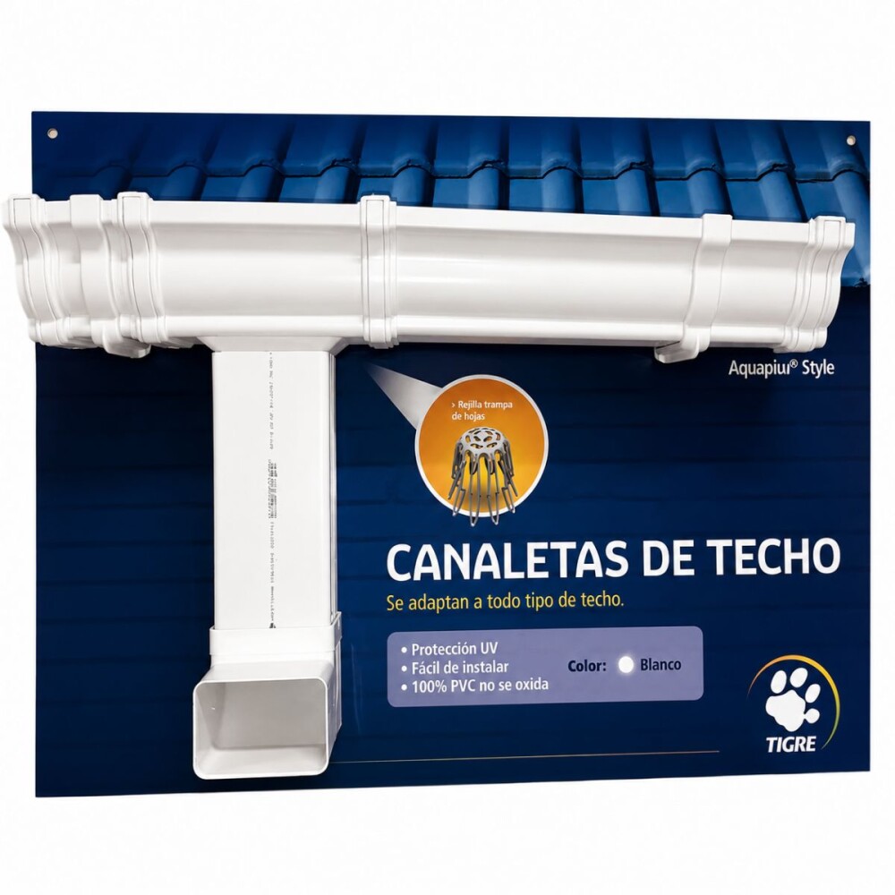 Embudo izquierdo blanco para canaleta Style - Tigre Embudo Izquierdo Blanco Para Canaleta Style - Tigre