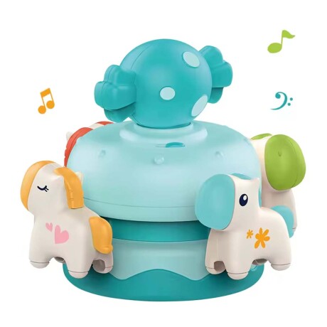 Carrusel Caja Musical Ponis en Plástico p/ Cuna Bebé Huanger Verde