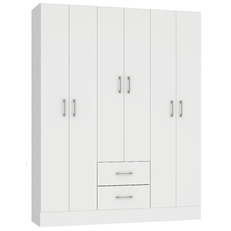 ROPERO 6 PUERTAS 2 CAJONES GUARDARROPA ARMARIO PLACARD CLOSET BLANCO
