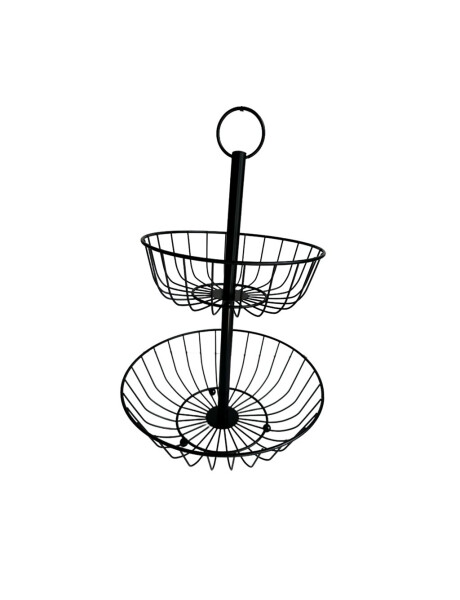 FRUTERO DOS NIVELES METAL D28x23CM NEGRO FRUTERO DOS NIVELES METAL D28x23CM NEGRO