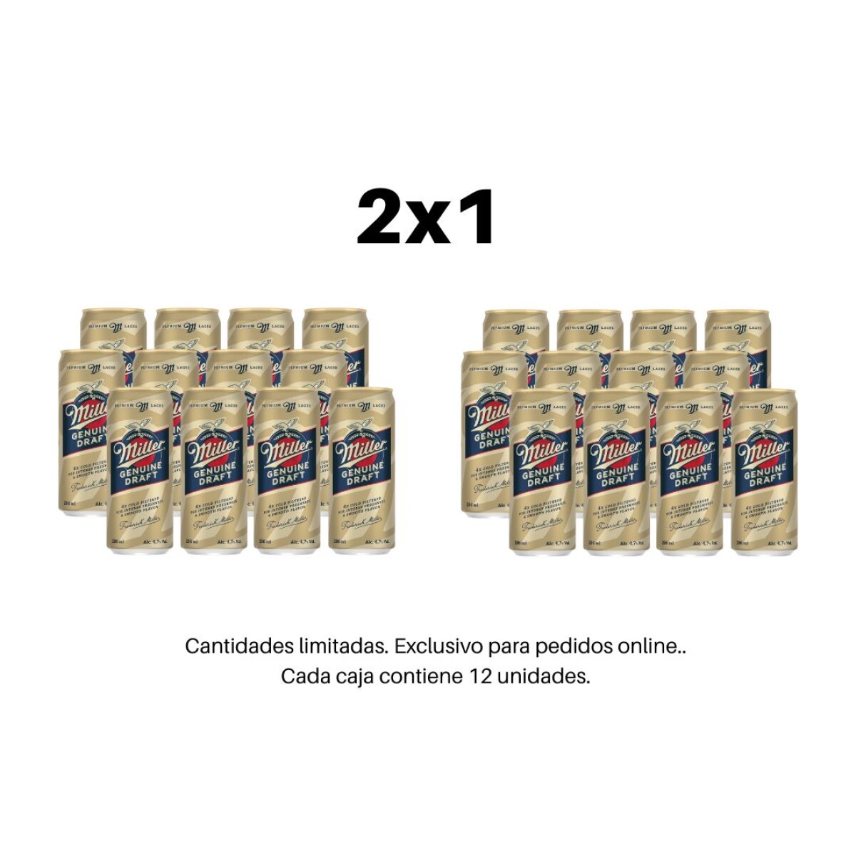 2x1 Cajas Miller Genuine Draft 269ml 