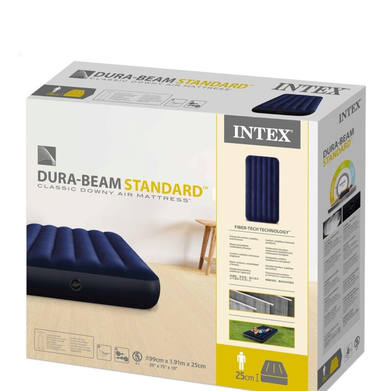 INTEX COLCHON INFLABLE CLASSIC MULTIUSO 1 PLAZA VALVULA 2en1 Intex Colchon Inflable Classic Multiuso 1 Plaza Valvula 2en1