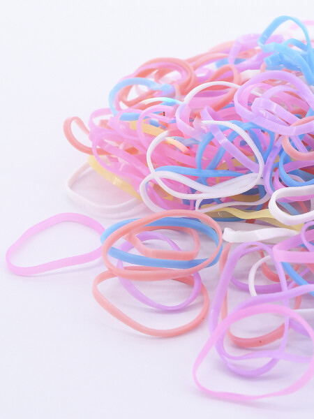 BOLSO CON GOMAS PARA PELO MULTICOLOR