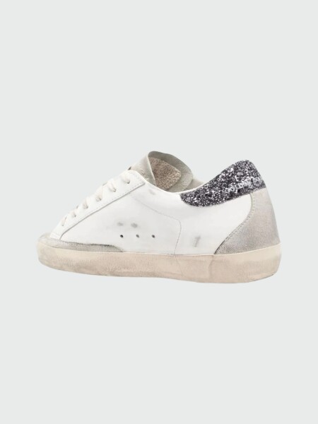 Golden Goose-Championes de cuero acordonados, Super Star Blanco