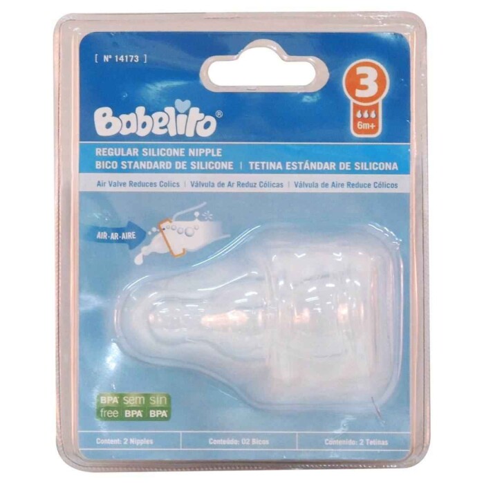 BABELITO TETINA BLISTER X2 SILICONA Nº3 única