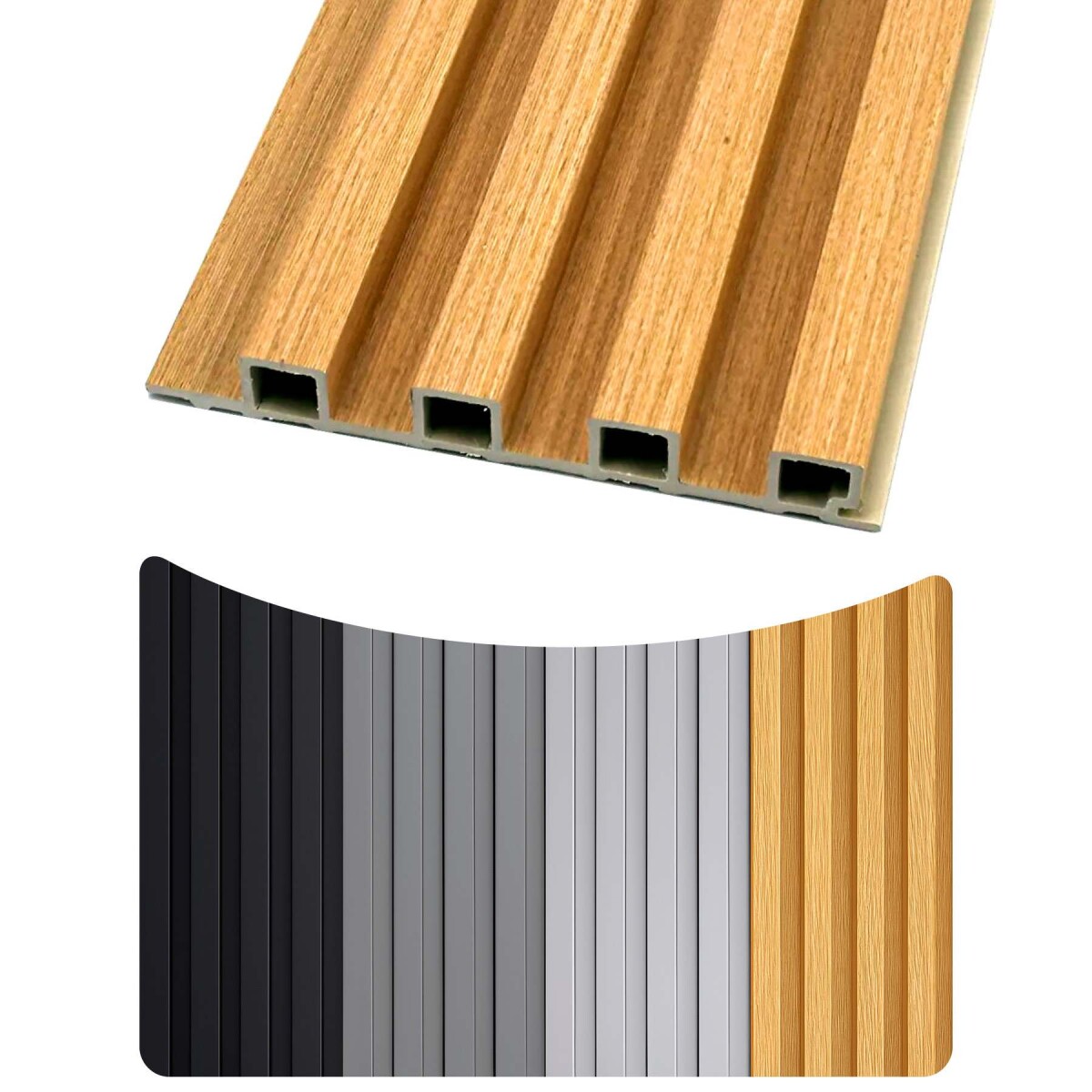Pack x20 Wpc Simil Madera Wall Panel Lambrin 2.90x16.7 - Color Marron Madera 