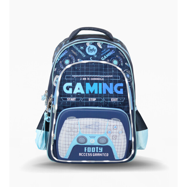 Mochila Footy Gaming c/Luz Azul Marino - Celeste