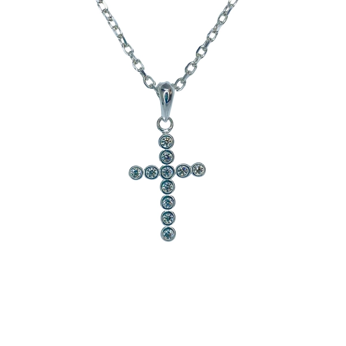 CRUZ DE PLATA CON CIRCONIAS 