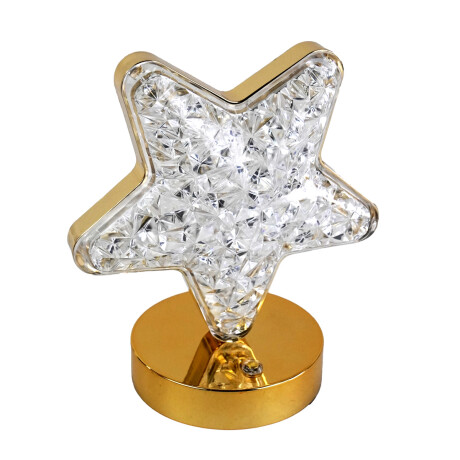 LAMPARA LED ESTRELLA 18CM ALTO BASE PLASTICO 10CM DIAM DORADA USB LAMPARA LED ESTRELLA 18CM ALTO BASE PLASTICO 10CM DIAM DORADA USB