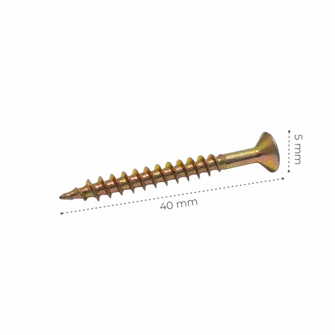 100 x Tornillos de acero cabeza plana autorroscantes herrajes muebles mdp madera 40 x 5 mm 100 x Tornillos de acero cabeza plana autorroscantes herrajes muebles mdp madera 40 x 5 mm