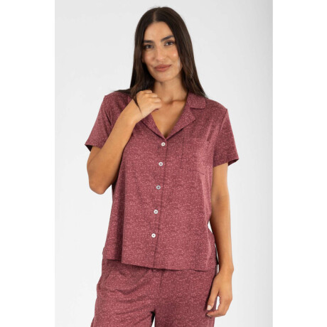 Pijama yummy melange americano mc Bordeaux