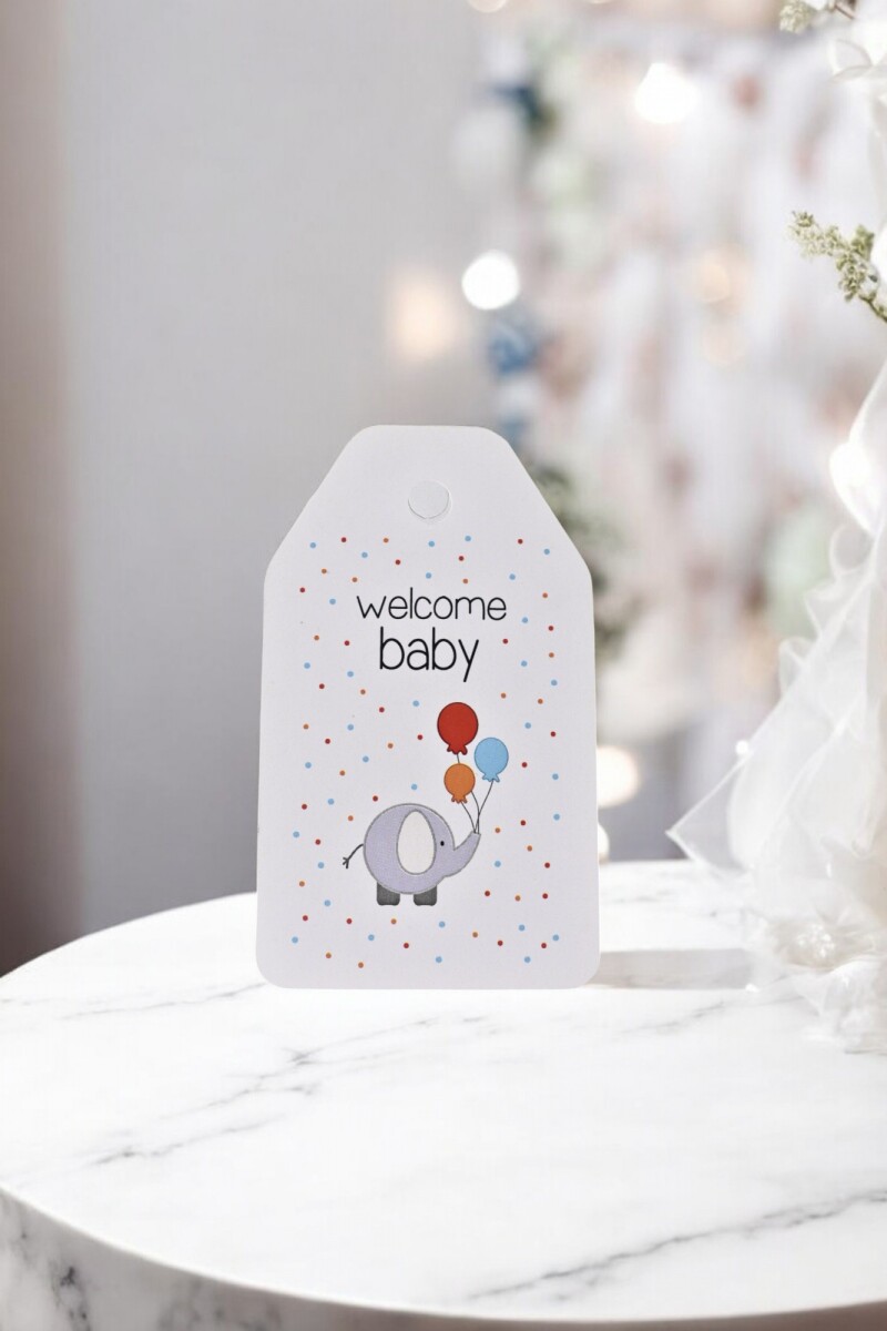 Tag baby shower 5x8,5. - DISEÑO 4 