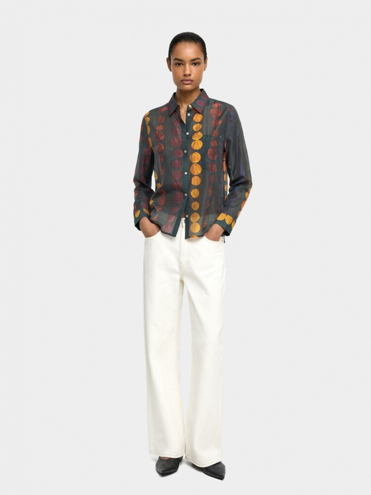 Camisa Semitransparente Estampada multicolor