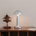 Lampara De Mesa De Luz Led Recargable Plateado