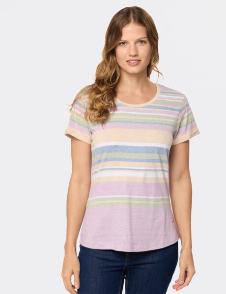 REMERA RAYADA Lila