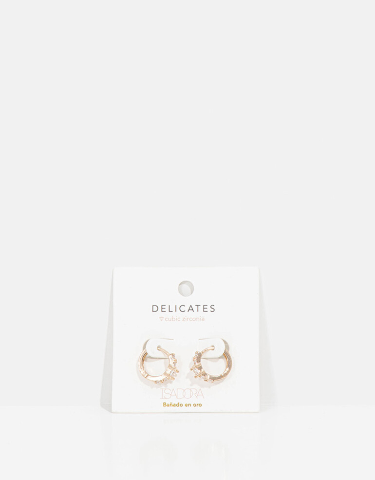 Aros Argollas Strass Argollas Con Cubic Zirconia - Dorado