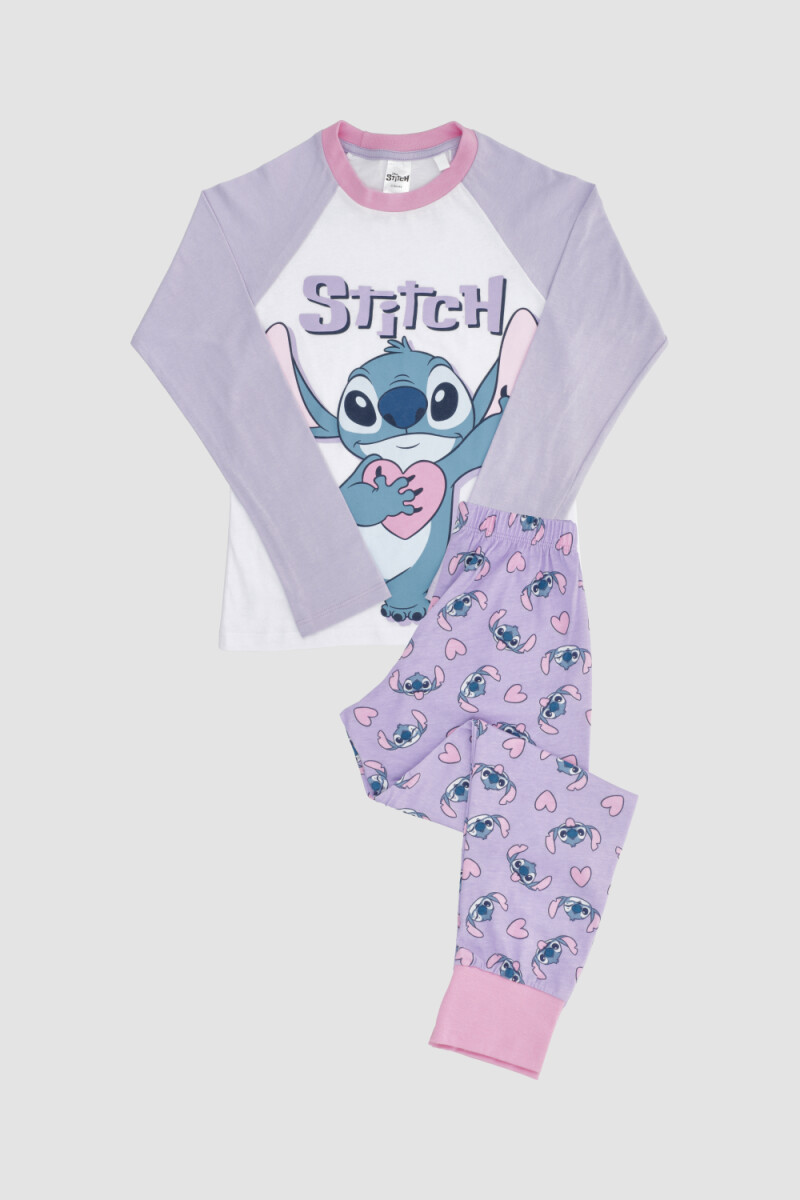 Pijama infantil stitch Lila