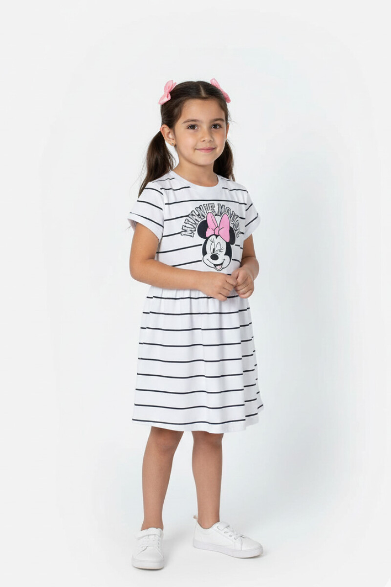 Vestido niña Minnie - Blanco 