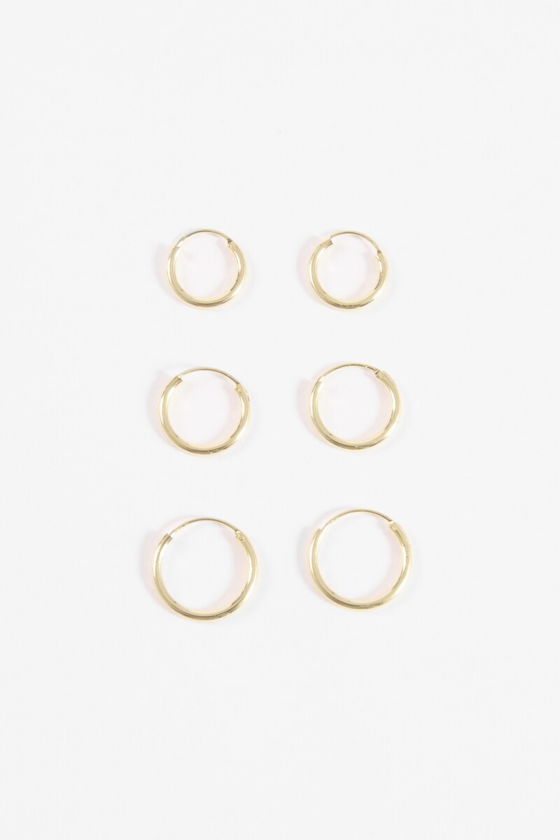Set de aros pequeños dorado